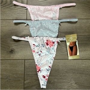 Vintage Gilligan & O’mally High Cut Satin Thong Panties Size Medium